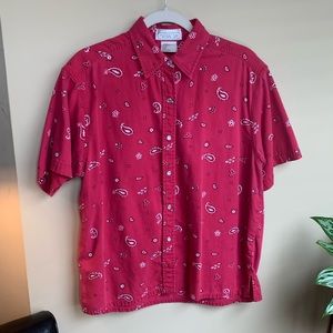Vintage Paisley Cotton Shirt - Size M/L